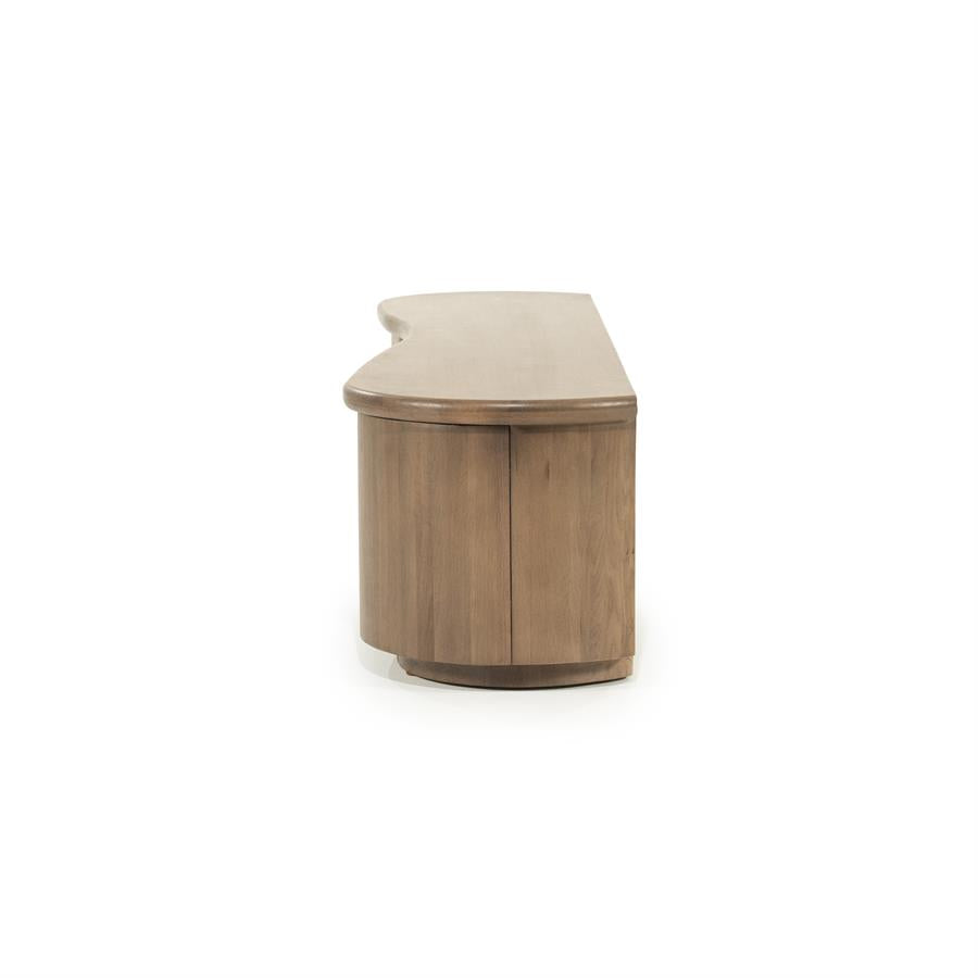 Tv meubel Josh Eleonora halfrond 180 cm - Bruin eiken, foto 3