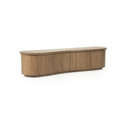 Tv meubel Josh Eleonora halfrond 180 cm - Bruin eiken, foto 5