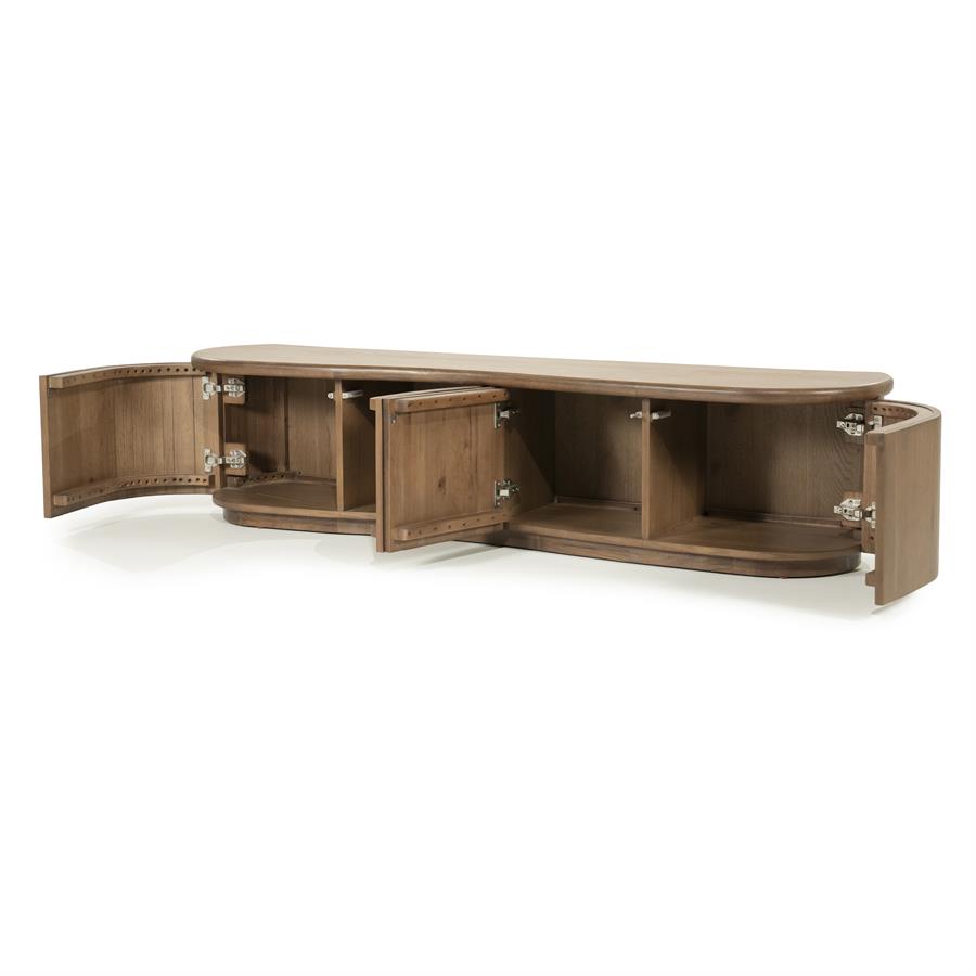 Tv meubel Josh Eleonora halfrond 180 cm - Bruin eiken, foto 7