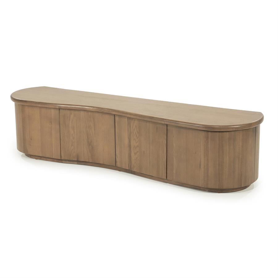 Tv meubel Josh Eleonora halfrond 180 cm - Bruin eiken, foto 14