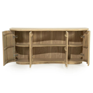 Dressoir Josh Eleonora halfrond 180x50x80 cm - Naturel eiken