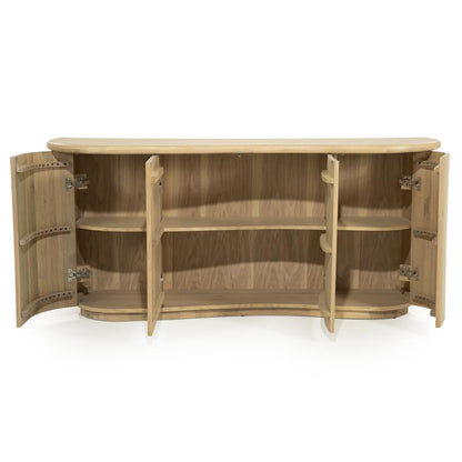Dressoir Josh Eleonora halfrond 180x50x80 cm - Naturel eiken