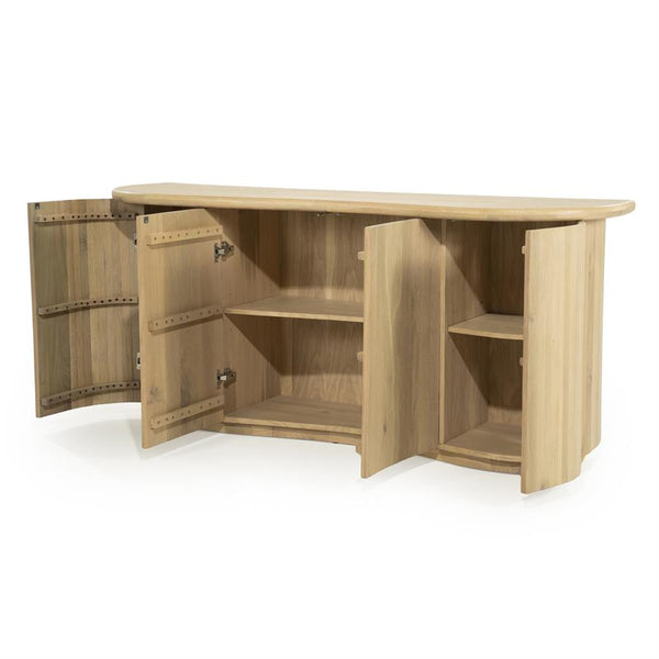 Dressoir Josh Eleonora halfrond 180x50x80 cm - Naturel eiken