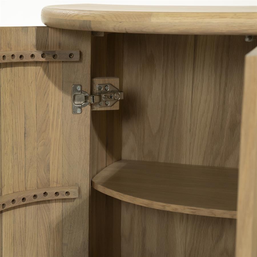 Dressoir Josh Eleonora halfrond 180x50x80 cm - Naturel eiken