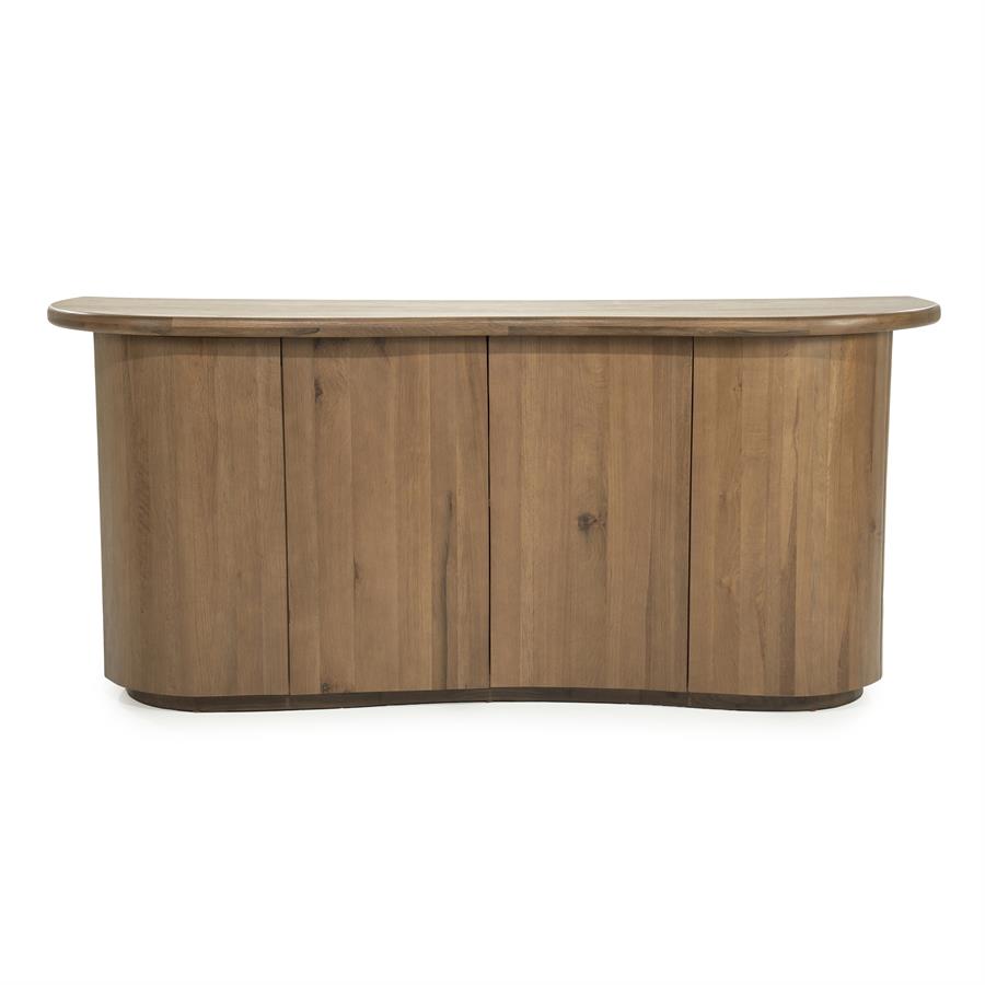 Dressoir Josh Eleonora halfrond 180x50x80 cm - Bruin eiken