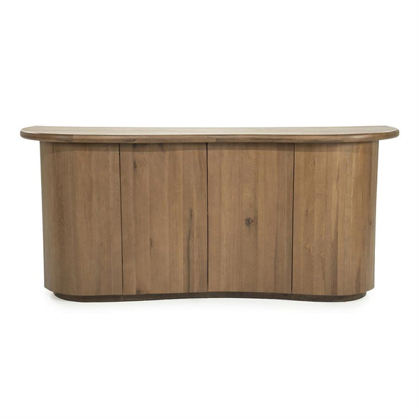 Dressoir Josh Eleonora halfrond 180x50x80 cm - Bruin eiken