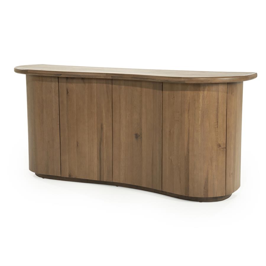 Dressoir Josh Eleonora halfrond 180x50x80 cm - Bruin eiken