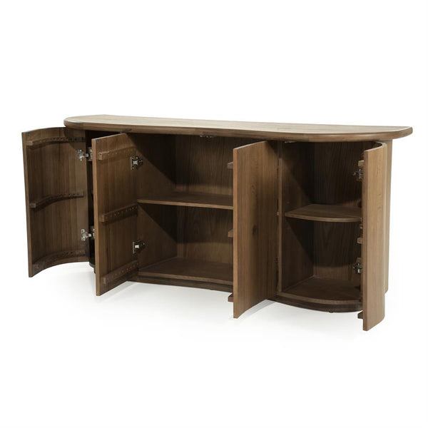 Dressoir Josh Eleonora halfrond 180x50x80 cm - Bruin eiken