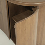 Dressoir Josh Eleonora halfrond 180x50x80 cm - Bruin eiken