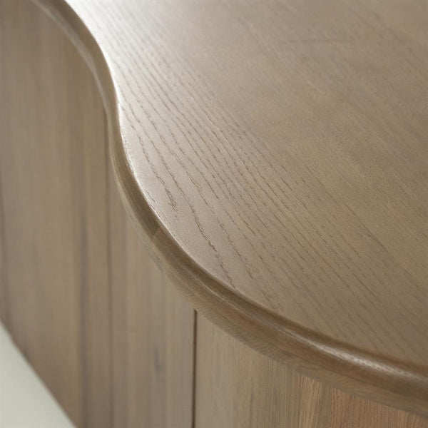 Dressoir Josh Eleonora halfrond 180x50x80 cm - Bruin eiken