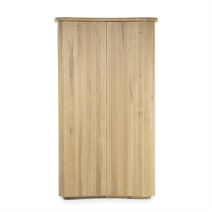 Wandkast / kabinet Josh Eleonora halfrond 120x50x210 cm - Naturel eiken