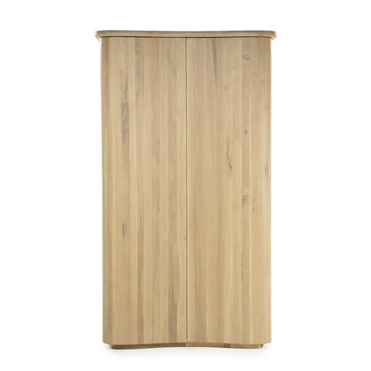 Wandkast / kabinet Josh Eleonora halfrond 120x50x210 cm - Naturel eiken