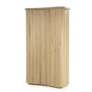 Wandkast / kabinet Josh Eleonora halfrond 120x50x210 cm - Naturel eiken