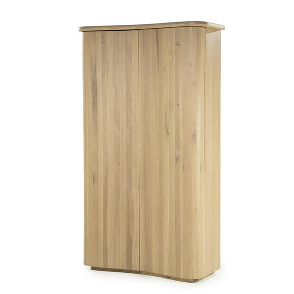Wandkast / kabinet Josh Eleonora halfrond 120x50x210 cm - Naturel eiken
