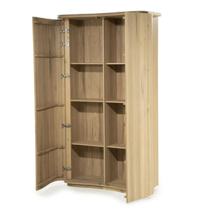 Wandkast / kabinet Josh Eleonora halfrond 120x50x210 cm - Naturel eiken