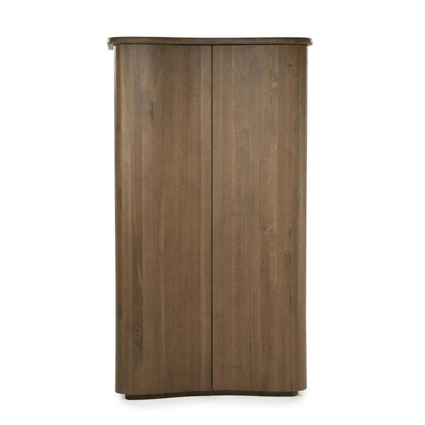 Wandkast / kabinet Josh Eleonora halfrond 120x50x210 cm - Bruin eiken