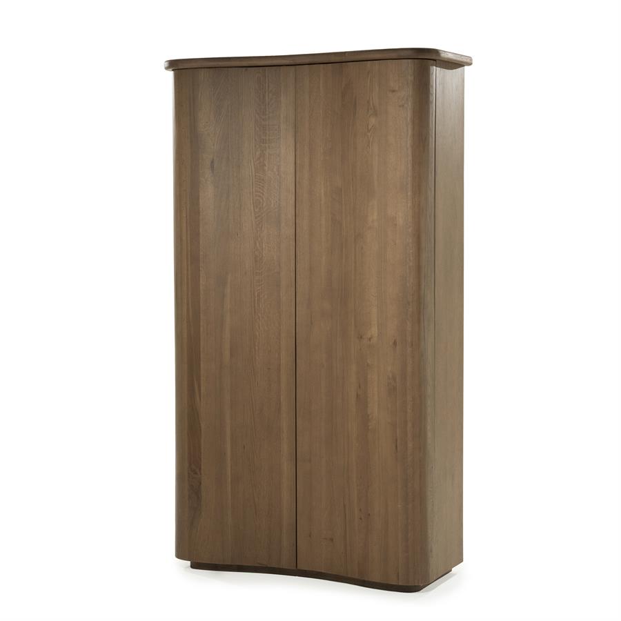 Wandkast / kabinet Josh Eleonora halfrond 120x50x210 cm - Bruin eiken