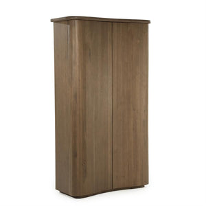 Wandkast / kabinet Josh Eleonora halfrond 120x50x210 cm - Bruin eiken