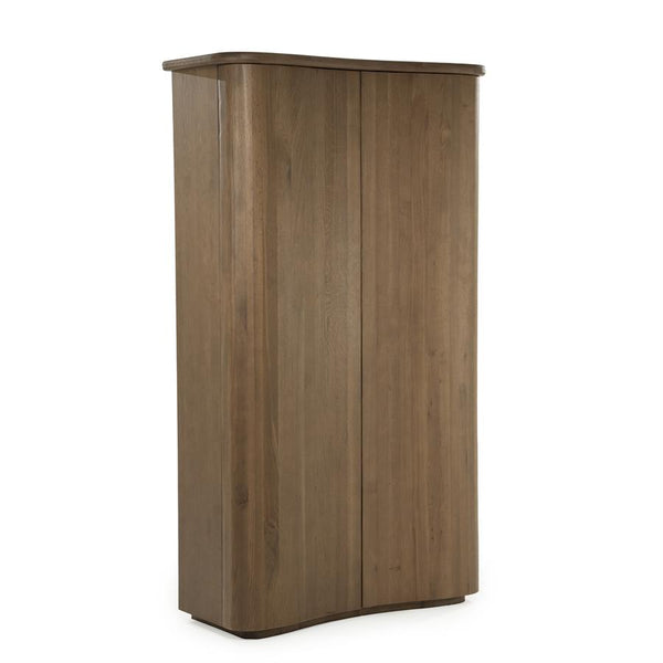Wandkast / kabinet Josh Eleonora halfrond 120x50x210 cm - Bruin eiken