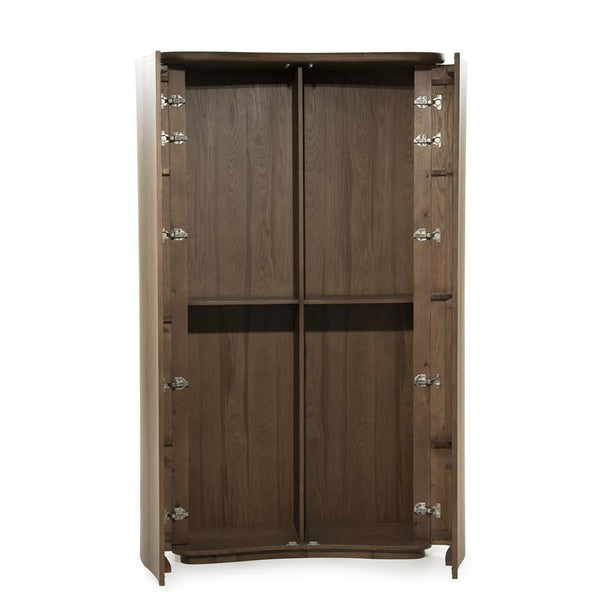 Wandkast / kabinet Josh Eleonora halfrond 120x50x210 cm - Bruin eiken