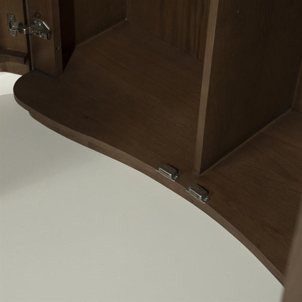 Wandkast / kabinet Josh Eleonora halfrond 120x50x210 cm - Bruin eiken