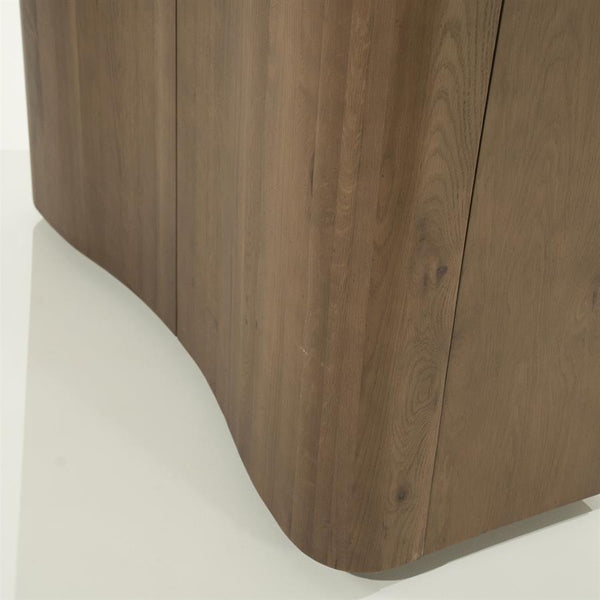 Wandkast / kabinet Josh Eleonora halfrond 120x50x210 cm - Bruin eiken