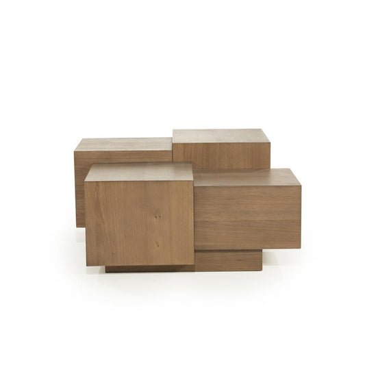 Salontafel Quinten Eleonora 80x80 cm vierkant - Bruin eiken