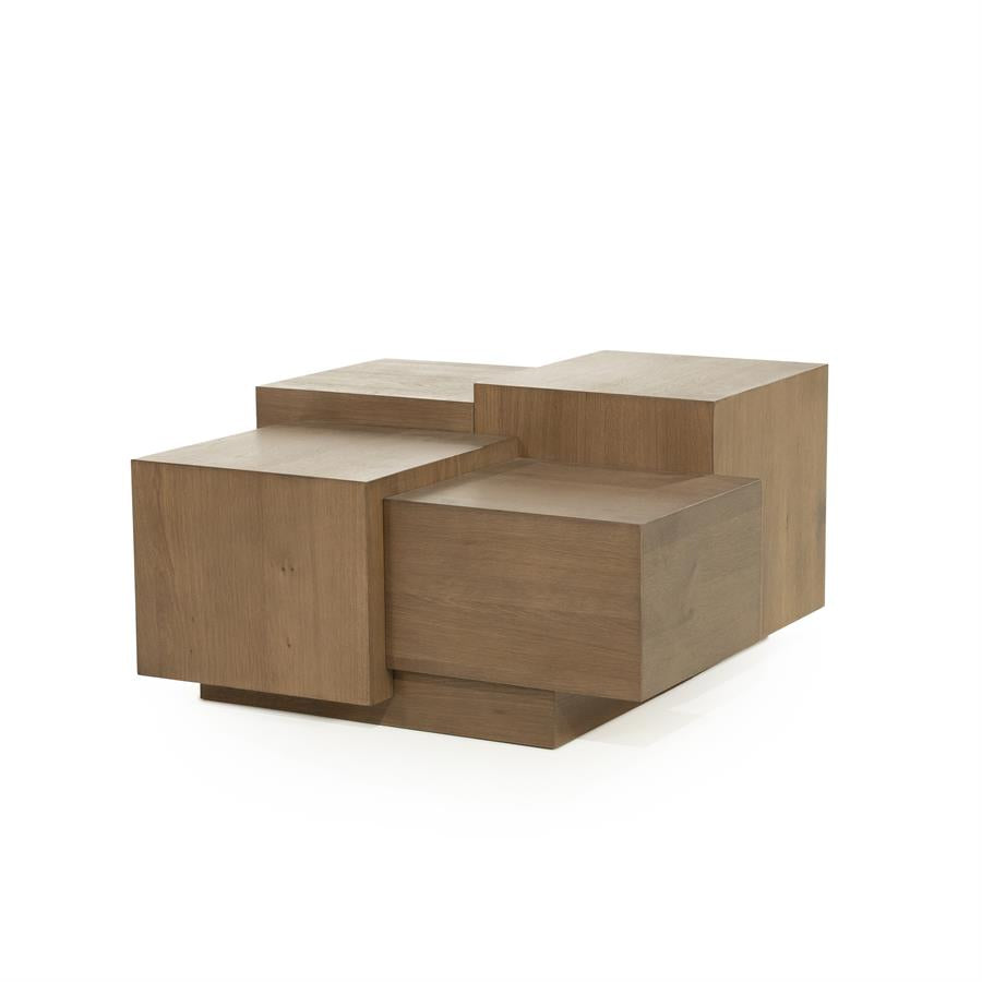 Salontafel Quinten Eleonora 80x80 cm vierkant - Bruin eiken