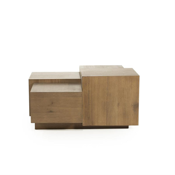 Salontafel Quinten Eleonora 80x80 cm vierkant - Bruin eiken