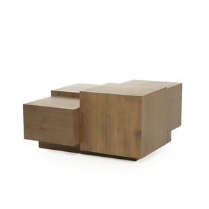Salontafel Quinten Eleonora 80x80 cm vierkant - Bruin eiken