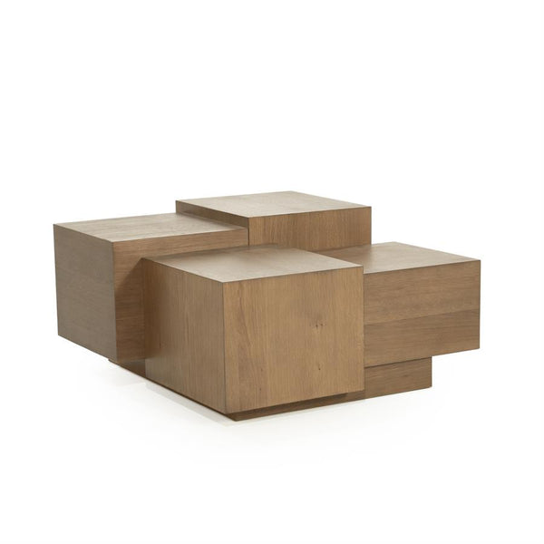 Salontafel Quinten Eleonora 80x80 cm vierkant - Bruin eiken