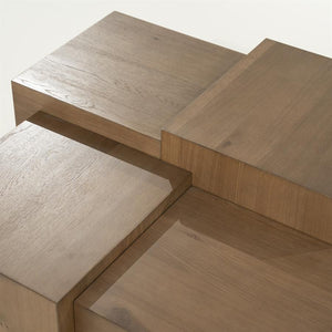 Salontafel Quinten Eleonora 80x80 cm vierkant - Bruin eiken