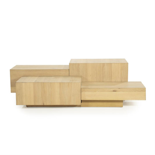 Salontafel Quinten Eleonora 140x75 cm rechthoekig - Naturel eiken