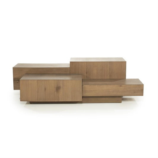 Salontafel Quinten Eleonora 140x75 cm rechthoekig - Bruin eiken