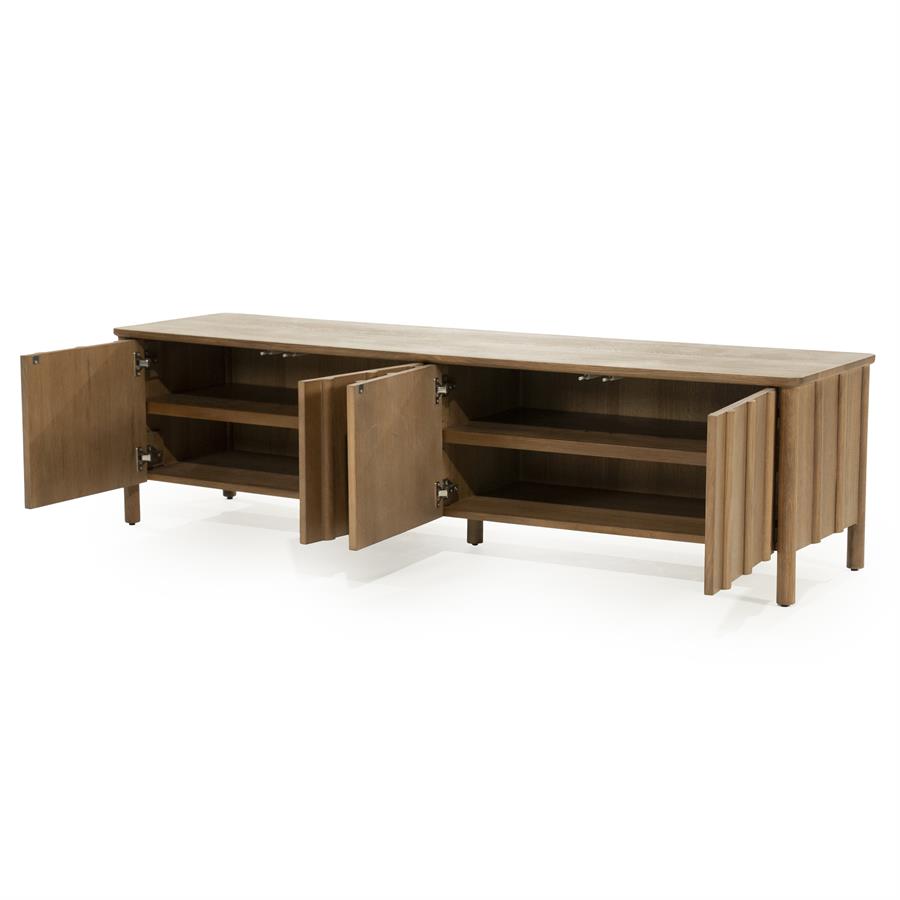 Tv meubel Jake Eleonora 183x47x50 cm 4 drs. - Bruin