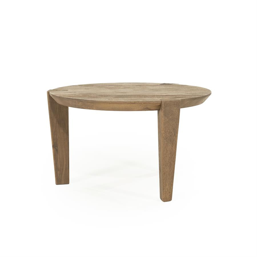 Salontafel Davina Eleonora 60 cm rond - Geborsteld mangohout - Small