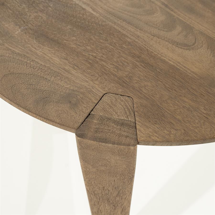 Salontafel Davina Eleonora 60 cm rond - Geborsteld mangohout - Small