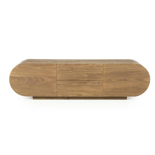 TV meubel King Eleonora ronde vormen  160x40x43 cm - Geborsteld mangohout