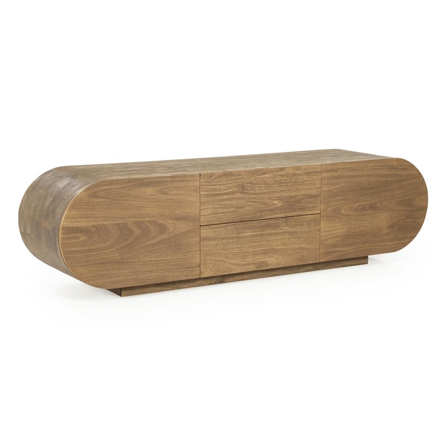 TV meubel King Eleonora ronde vormen 160x40x43 cm - Geborsteld mangohout, foto 5