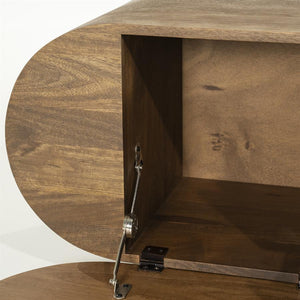 TV meubel King Eleonora ronde vormen  160x40x43 cm - Geborsteld mangohout