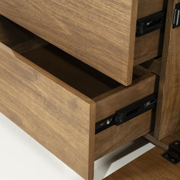 TV meubel King Eleonora ronde vormen  160x40x43 cm - Geborsteld mangohout