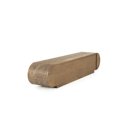 TV meubel King Eleonora ronde vormen 210x40x43 cm - Geborsteld mangohout