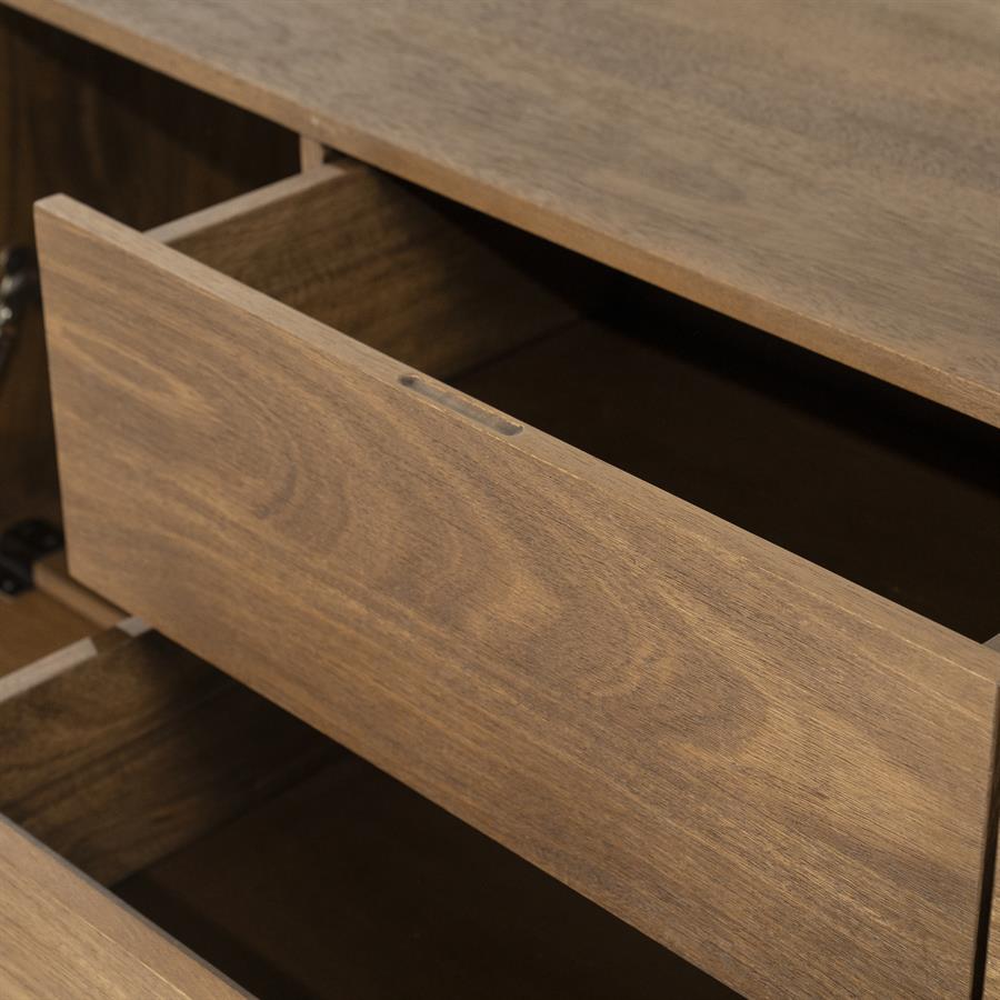 TV meubel King Eleonora ronde vormen 210x40x43 cm - Geborsteld mangohout