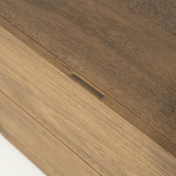 TV meubel King Eleonora ronde vormen 210x40x43 cm - Geborsteld mangohout