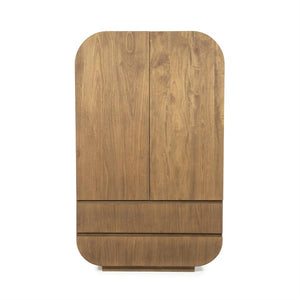 Wandkast / kabinet King Eleonora ronde vormen - Geborsteld mangohout