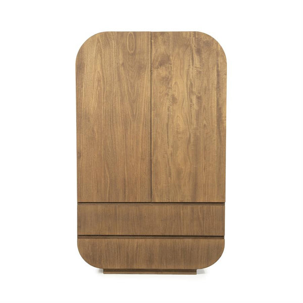 Wandkast / kabinet King Eleonora ronde vormen - Geborsteld mangohout