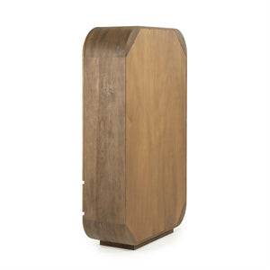 Wandkast / kabinet King Eleonora ronde vormen - Geborsteld mangohout