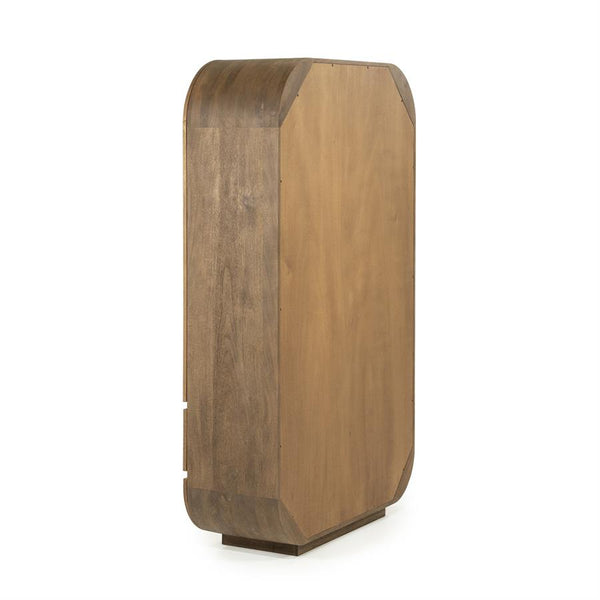 Wandkast / kabinet King Eleonora ronde vormen - Geborsteld mangohout