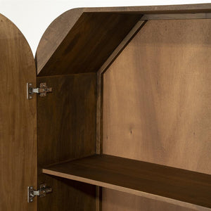 Wandkast / kabinet King Eleonora ronde vormen - Geborsteld mangohout