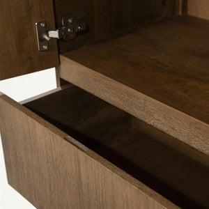 Wandkast / kabinet King Eleonora ronde vormen - Geborsteld mangohout